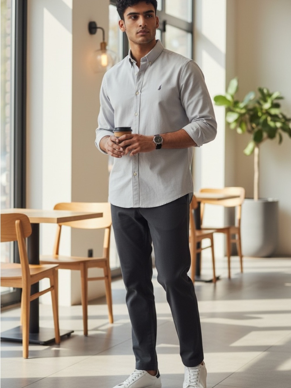 Nautica White Shirt with Navy Logo Labels